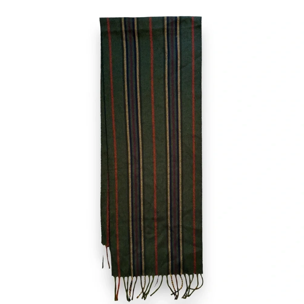 Vintage Christian Dior Multi Color Stripe Fringe Scarf